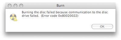 Disk Burning Error (Error code 0x80020022) | Got a new DVD w… | Flickr