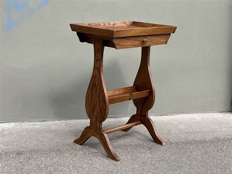 French Vintage Harp Style Multipurpose Oak Table - Etsy