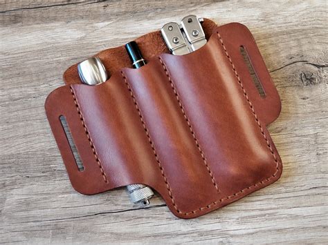 EDC leather belt pouch EDC pocket organizer Pouch for | Etsy