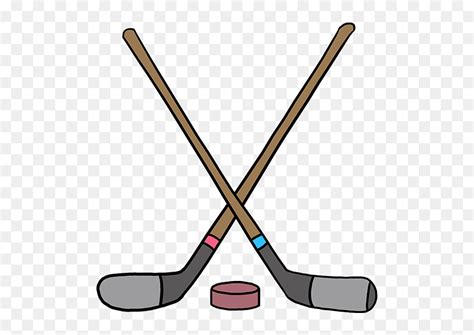 How To Draw Hockey Sticks - Cartoon Hockey Stick Drawing, HD Png Download - vhv