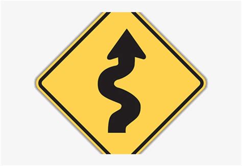 Highway Clipart Winding Road - Winding Road Sign Png Transparent PNG ...