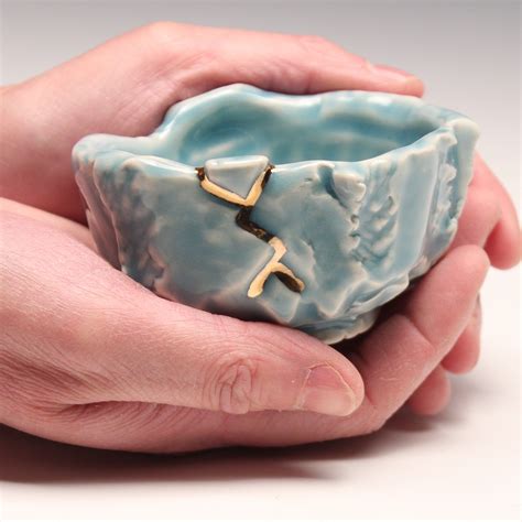 Kintsugi inspired, Wabi Sabi, Japanese style functional handmade ceramic soy sauce dipping bowl ...
