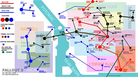 Fallout 3 Metro Map | World Map Gray