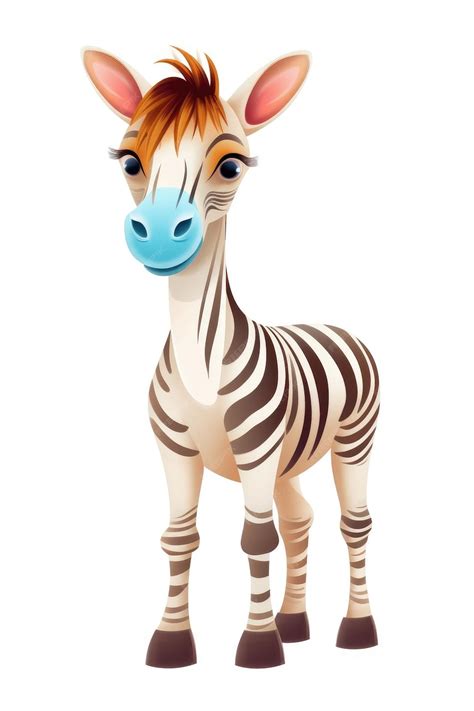 Premium AI Image | Cute baby Quagga in Cartoon Style on white background generative AI