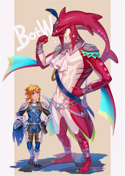 BotW Link and Sidon | Legend of zelda, Prince sidon, Breath of the wild