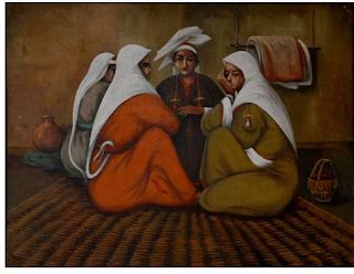CHINAR SHADE : BANSI PARIMU'S WELL KNOWN PAINTING ' THE GRIEF WITHIN