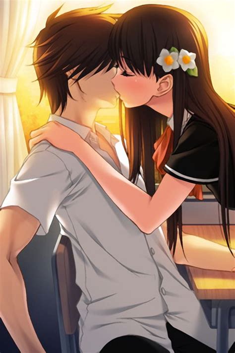 [23++] Awesome Sweet Kissing And Hugging Anime Wallpapers