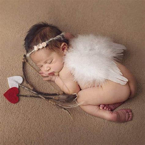 Amazon.com : Baby Wings, Newborn Baby Lovely White Feather Angel Wings ...