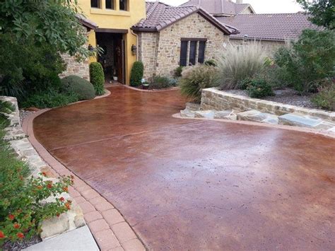 Brown Stain, Rock Salt Finish Concrete Driveways All Innovative ...