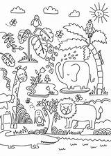 Beautiful Jungle Coloring Page  Free Printable Pages For Kids sketch template
