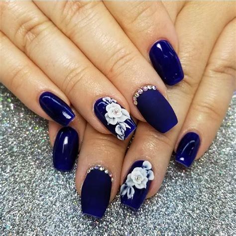 Elegant navy blue nail colors and designs for a Super Elegant Look | Blue wedding nails, Navy ...