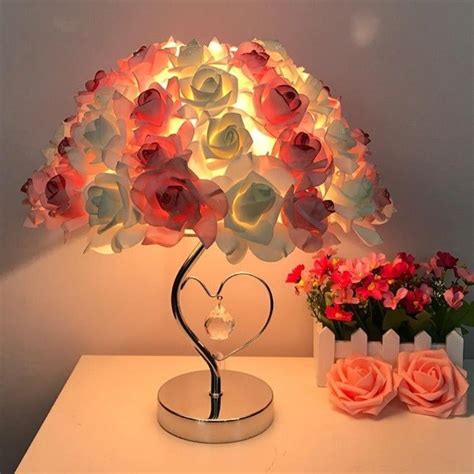 Rose and White Bouquet Tree Light Bedside Lighting, Bedside Lamp, Tree Lighting, Led Night Lamp ...