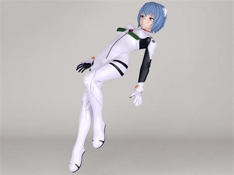 Rei Ayanami anime girl pose 02 3D model | CGTrader