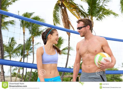 Beach Volleyball - People Playing Active Lifestyle Stock Image - Image of athlete, person: 54279013