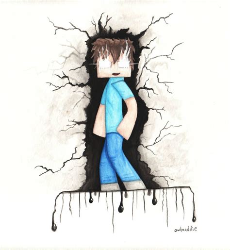 Herobrine Watercolor by owlmaddie on DeviantArt | White eyes, Amazing art, Art