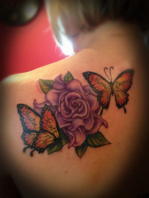 Coloured Flower Tattoo Designs