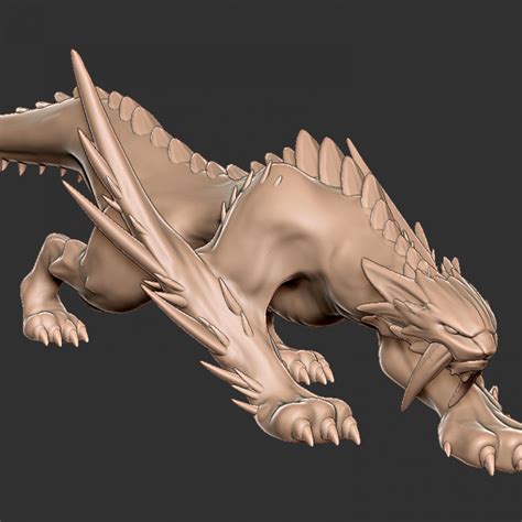 3D Printable Monster Hunter Barioth Fan Art Big Cat by Edge Miniatures