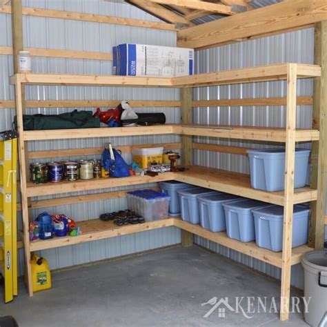 DIY Corner Shelves for Garage or Pole Barn Storage | Barn storage ...