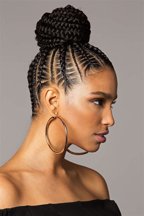 Bun Cornrow Hairstyles