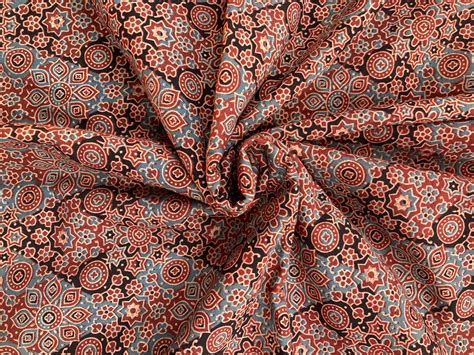 Red Ajrakh Block Print Fabric Ajrakh Fabric 45 in Width | Etsy