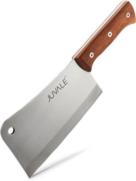 Buy Juvale Stainless Steel Meat Cleaver Knife with Wooden Handle, Heavy ...