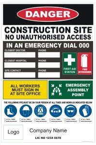 Construction Site Combination Sign - Building Site sign - Australian Signs