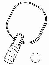 Ping Pong Racket And Ball coloring Page  Download Print Or Color sketch template