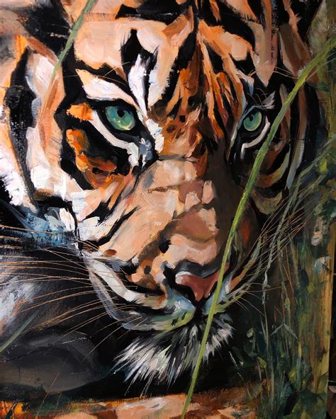 Jungle Tiger Original Oil painting | Etsy