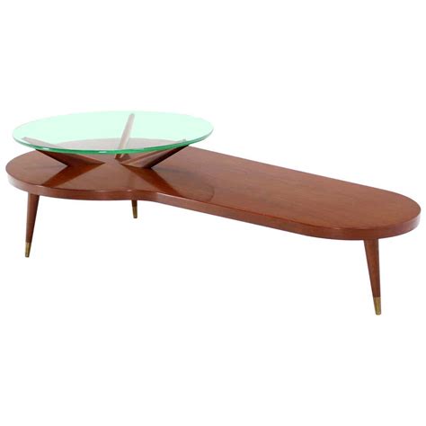 Adrian Pearsall Mid Century Modern Oval Marble Top Walnut Base Coffee Table at 1stdibs