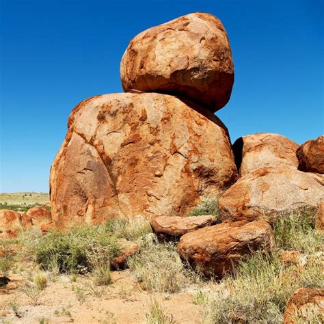 Premium Photo | Rock formation against clear blue sky