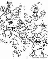 Chicken Run Coloring Pages Fight  Free Printable sketch template
