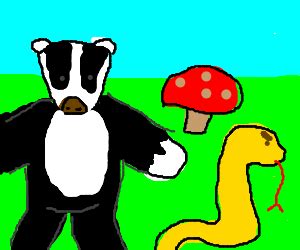 Badger, Badger, Mushroom. Snake! - Drawception