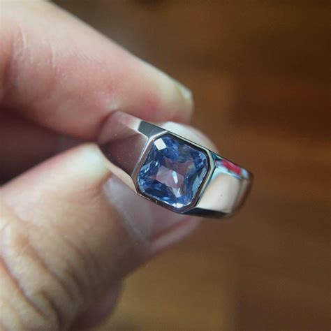 Mens Blue Sapphire Ring Ceylon Sapphire Ring For Man Gift For Him ...