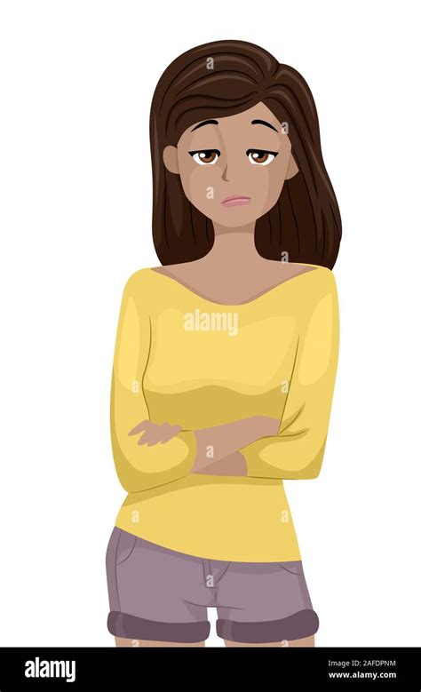 Cartoon girl crossed arms clipart Cut Out Stock Images & Pictures - Alamy