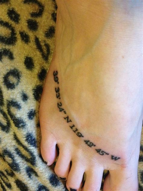 Coordinance tattoo! Latitude and longitude of the most important place in my life. LOVEEE Nail ...