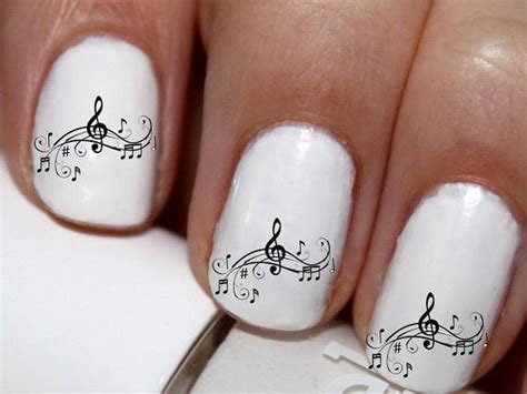 20 pc Music Notes Nail Art Nail Decals Nail Stickers Lowest Price On Etsy #cg047na | Nail art ...