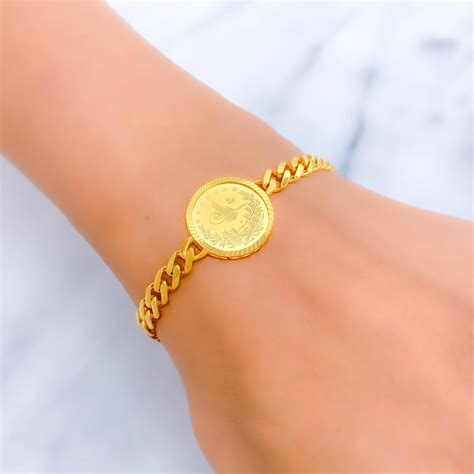 Dapper Circular 21k Gold Coin Bracelet – Andaaz Jewelers
