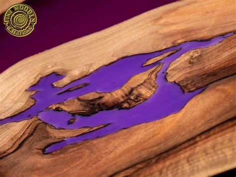 Deep purple resin coffee table with glowing resin | Etsy Deep Purple ...