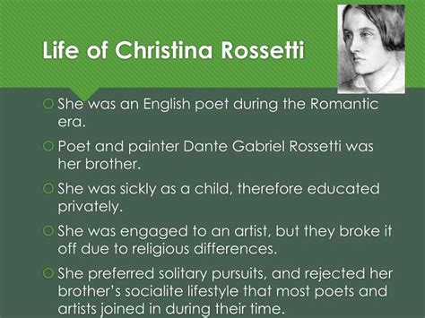 PPT - Christina Rossetti PowerPoint Presentation - ID:2925673