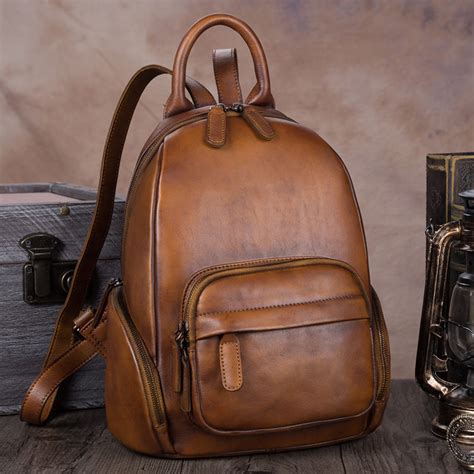 Brown Leather Backpack Women | IUCN Water