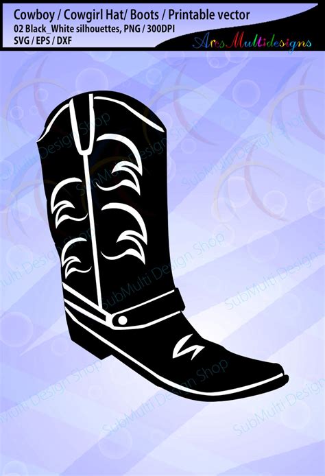 Cowboy Hat Silhouette / Cowboy Boots Silhouette / Clipart / - Etsy