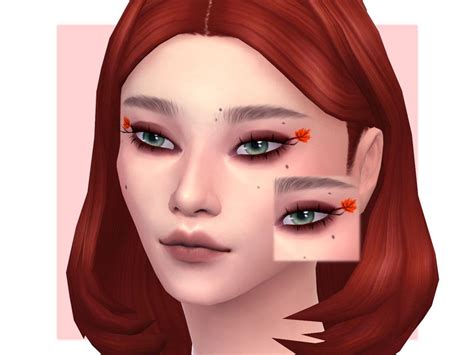 The Sims Resource - Fall Leaf Eyeliner Natural Eyeshadow, Birthmark, Sims Resource, Recolor, Bee ...