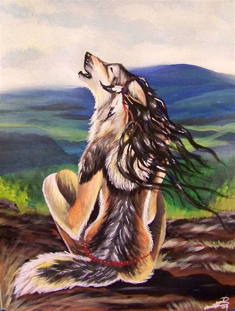 Wolf Girl Painting by Anita Cole