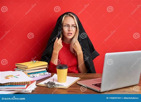 Young Stressed Female Working with Computer Laptop in Frustration, Depression Stock Image ...