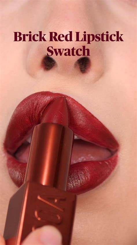 Brick Red Lipstick Swatch Chocolate red color Lip color for the ...