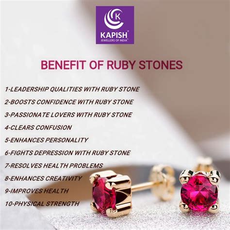 10 Benefits of Ruby Stone. #KapishJewels #Ruby #RubyBenefits #Jewellery #JewelleryInformation #J ...