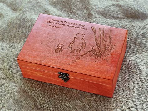 Custom quote wooden box Baby Memory box Winnie the pooh | Etsy