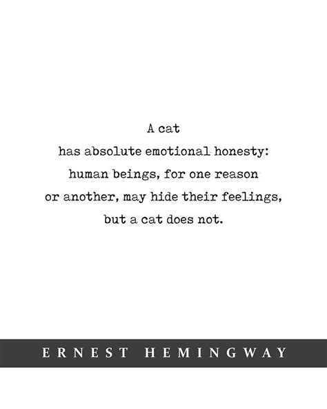 Ernest Hemingway Cat Quote 03 - Minimal Literary Poster - Book Lover Gifts Mixed Media by Studio ...