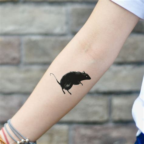 Black Rat Temporary Tattoo Sticker - OhMyTat