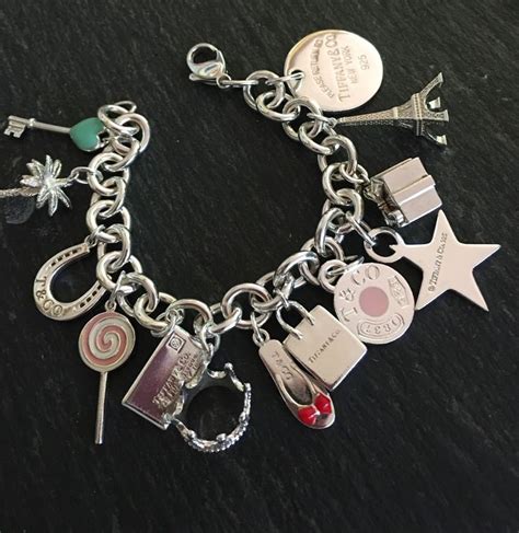 Tiffany & Co sterling Disc Bracelet with Charms – 13 charm total- RARE FIND Authentic by ...